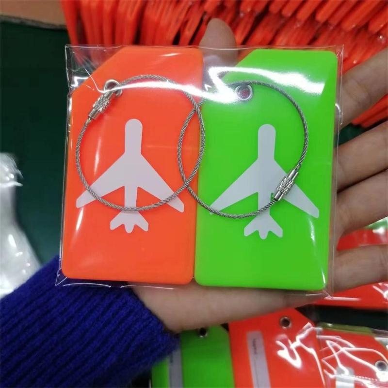 10pcs Silicone Suitcase Markers Durable Luggage Labels with Stainless Steel Loop Easy To Identify