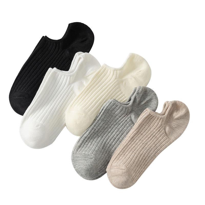 Women's Summer Thin Cotton Anti Bacterial Odor Breathable Shallow Mouth Invisible Non Slip Heel Socks