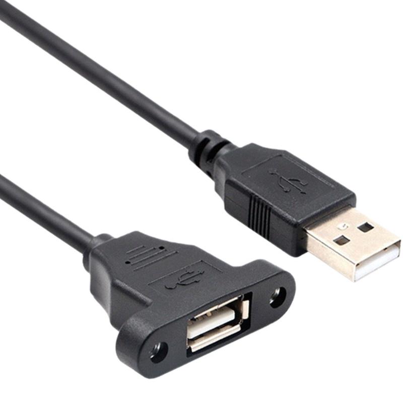 USB 2.0 Extension Cable Male To Female With Full Wrapped Screw Panel Mount for Industrial Desktop 30/50/100/150/200cm