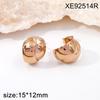 Elegant Geometric 18K Gold Plated Stainless Steel Earrings for Women - Luxury C-Shaped Stud Jewelry Bestseller
