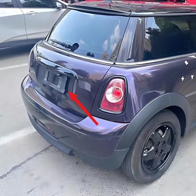 1PC Black Car License Plate Frame Trunk Switch Button Rubber Cover For BMW For Mini Cooper R56 R57 R58 R59 Car Accessories License Plate Covers