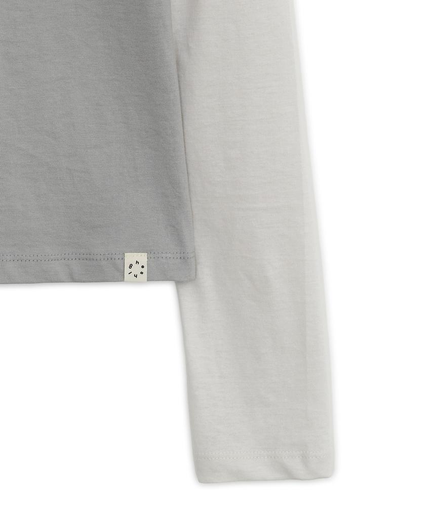 OHESHIO Floral Label Layered T-Shirt, Gray