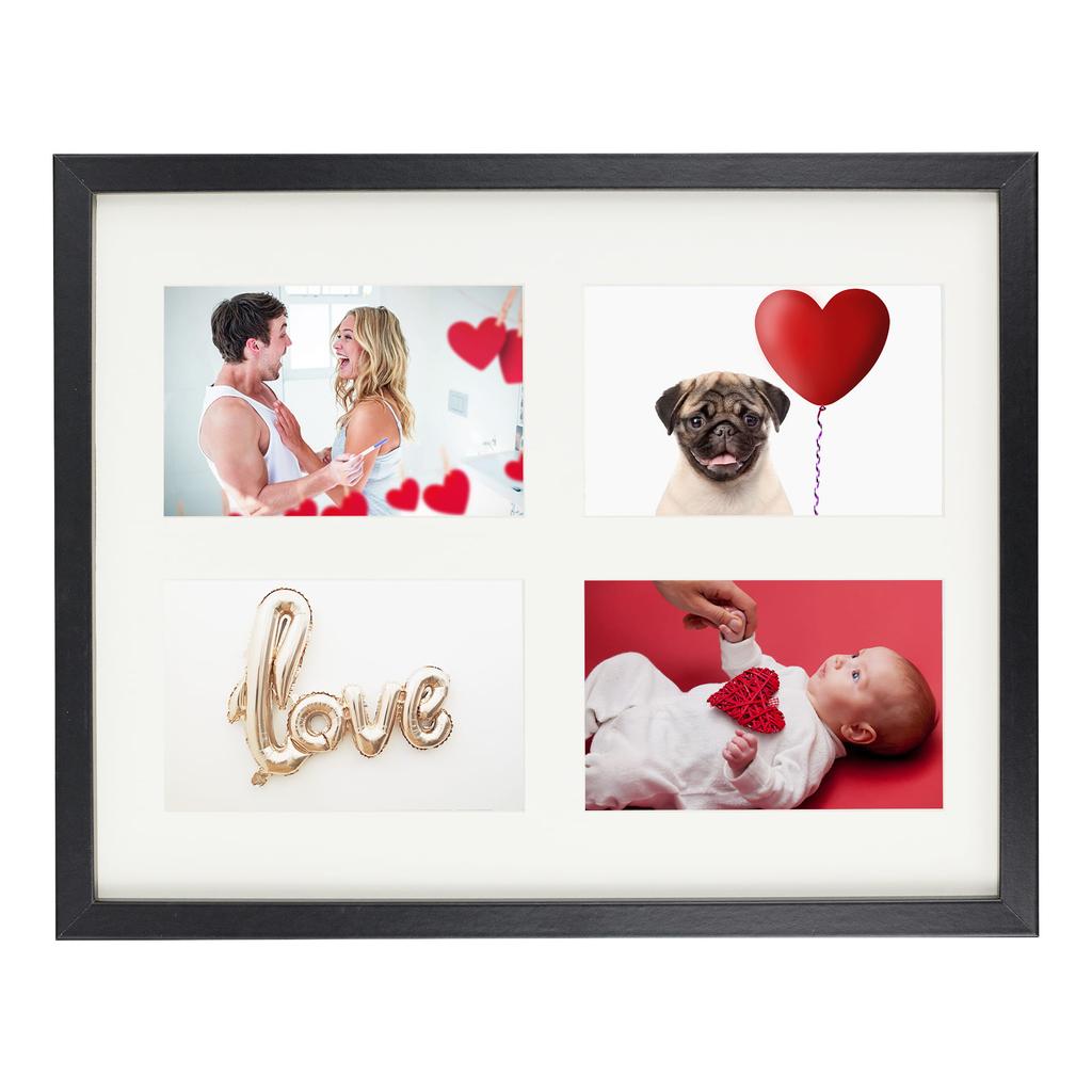 Wall Photo Frame Multi-Frame Gallery Collage 28X35 Cm. On 4 Photos 10X15 Cm. Black Bd Art