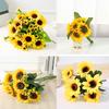 1 Bunch Silk Sunflower Realistic Artificial Flowers Bouquet Home Decor 24 Sunflower Wedding Bouquet Fake Flowers