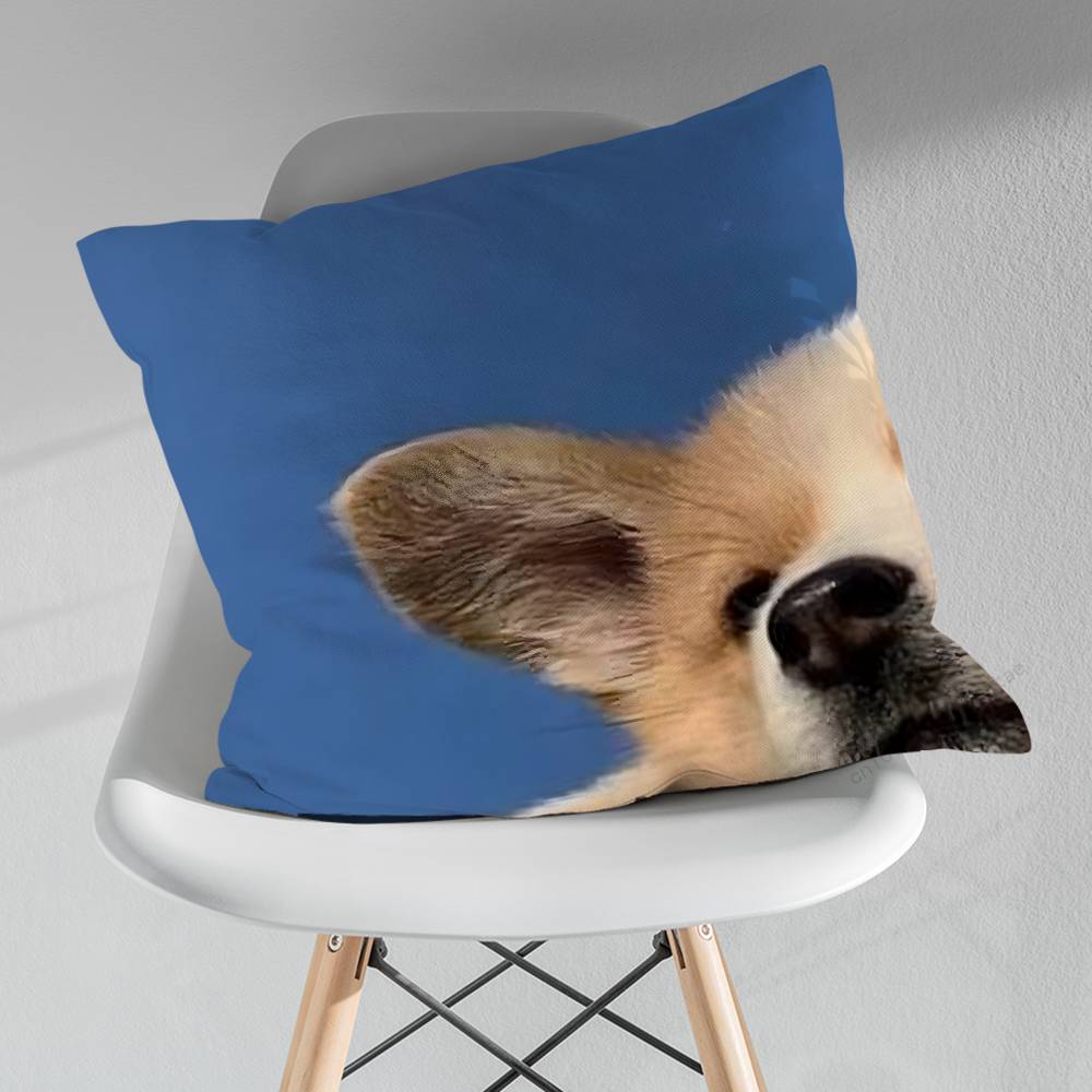 Cute Corgi Puppy pillow over living room sofa cushion cover home decoration bedroom room bed pillow cover