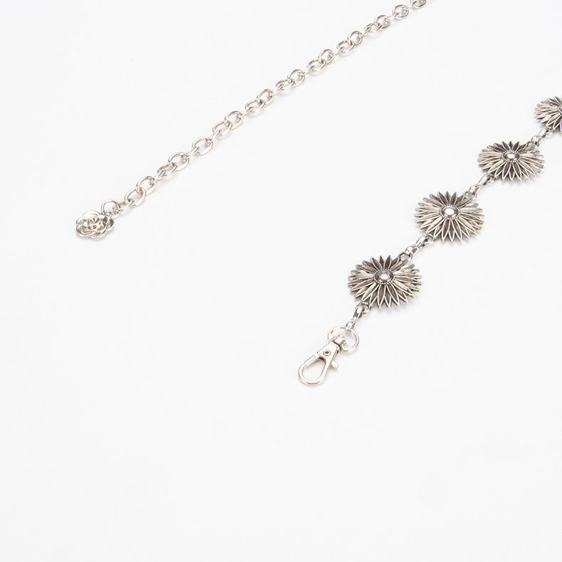 Retro Flowers High-end Decorative Metal Waist Chain with Dress Suit Korean Style Fashionable Versatile Waist Chain for Women