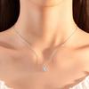 6.5mm Round Cut Six Prong Solitaire Moissanite Pendant Necklace S925 Sterling Silver For Women