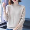 Plus-size Moda Feminina Outono Inverno Gola Alta Cor Sólida Manga Longa Solto Malha Suéter