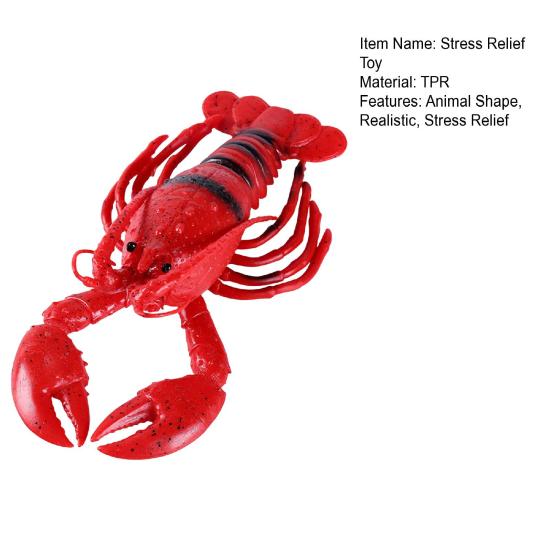 Simulated Lobster Model Squeaky Realistic Stress Relief Crab Squeeze Toy Home Office Desktop Decoration Photo Props