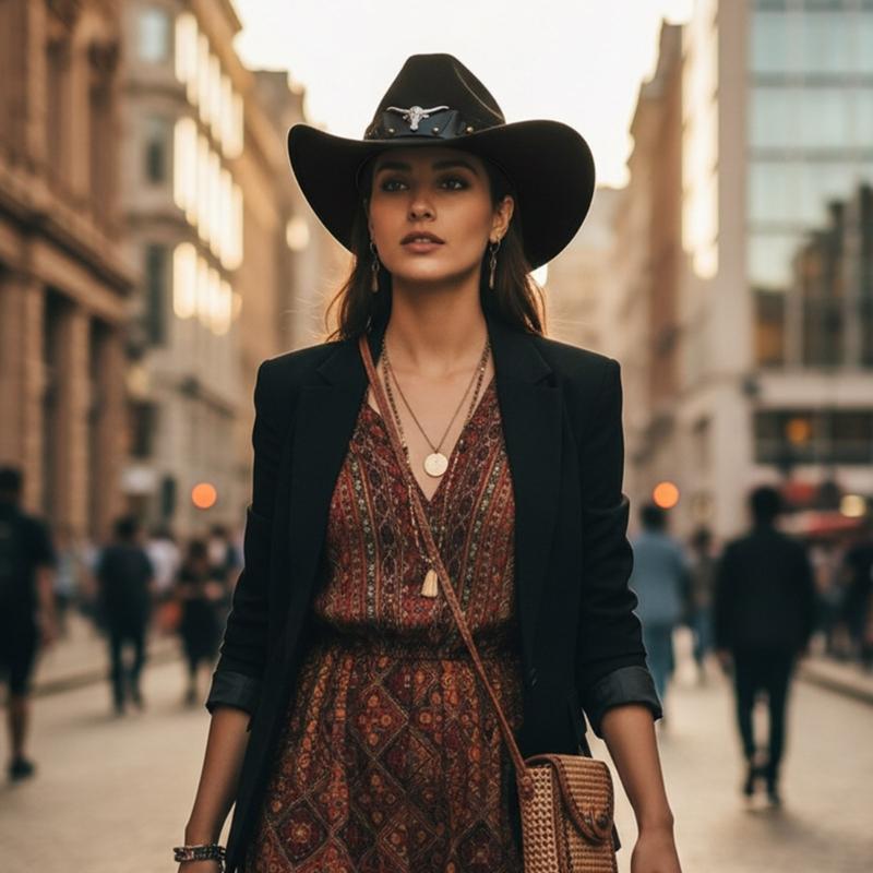 Stylish Cowboy Hats Adjustable Band Breathable Cloth Comfortable Fit Western Party Outdoor Festival Accessory