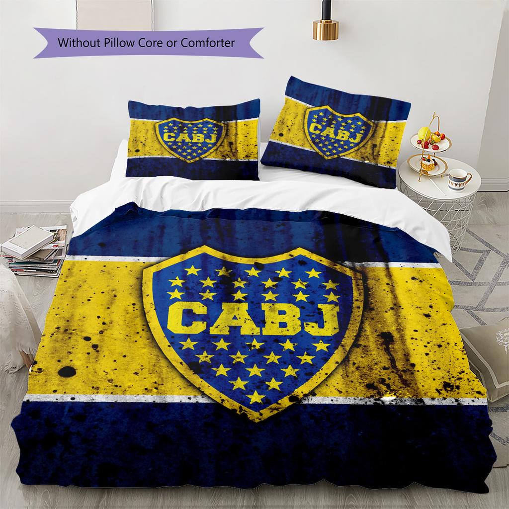 Boca Juniors Pattern Bedding Quilt Set Home Decoration Gift (1 * duvet cover + 2 * pillowcase without core)