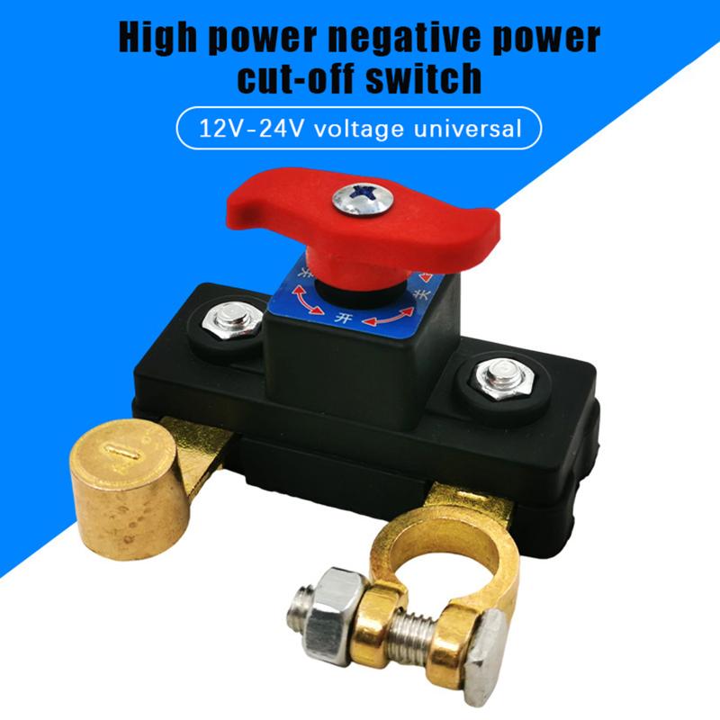 Car Battery Cut Off Switch Disconnect Automatic Circuit Breaker Anti-Leakage Switch Isolator For Cars Truck 12V/24V 1Pc