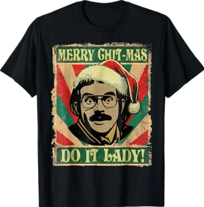 Do It Funny Chit-mas Christmas Santa Hat T-Shirt L