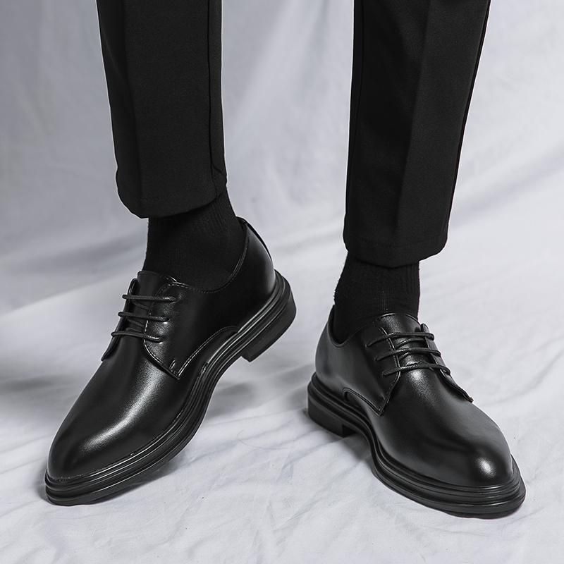 Men Formal Business Leather Shoes Fashion Low Top Solid Color Men Shoe Sandals Hollow Out Formal Dress Casual Scrub Leather Shoe