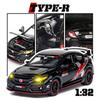 1/32 Honda Civic Type-R Legierungsmodell, Exquisites Desktop-Ornament, Das beste Sammlerstück für Automodell-Enthusiasten, Halloween-Geschenk