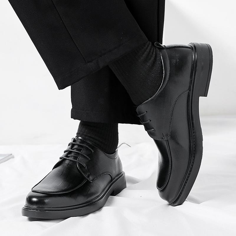 Black Classic Men's Leather Shoes Luxury Design Casual Style Work or Daily Business Office Party Dress Up Groom Wedding Shoes