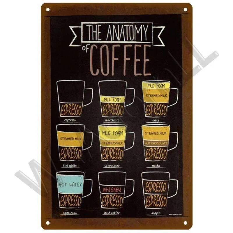 Vintage Metal Tin Sign for Coffee Kitchen Bar Decor, Retro Wall Art Plaque, Iron Painting Poster 26T0104 26T0104