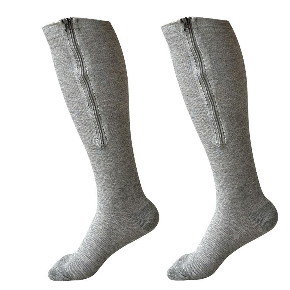 Unisex Open-Toe Compression Socks with Zipper Closure - Oversized High Tube Sports Socks,for Sports, Travel