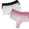 Women's High-Elastic Lace Panties - Sexy Mid-Waist, Soft Cotton Crotch, Plus Size, Breathable Briefs.