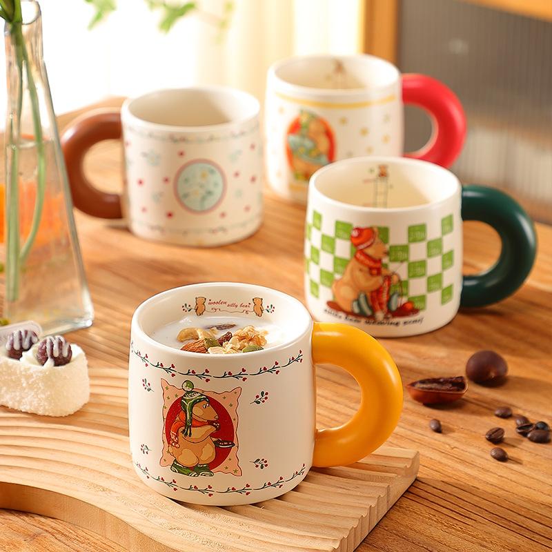 Nordischer Bär Milch Retro Tasse Niedlich Kreatives Geschenk Kaffee Keramiktasse Geschenk Tasse