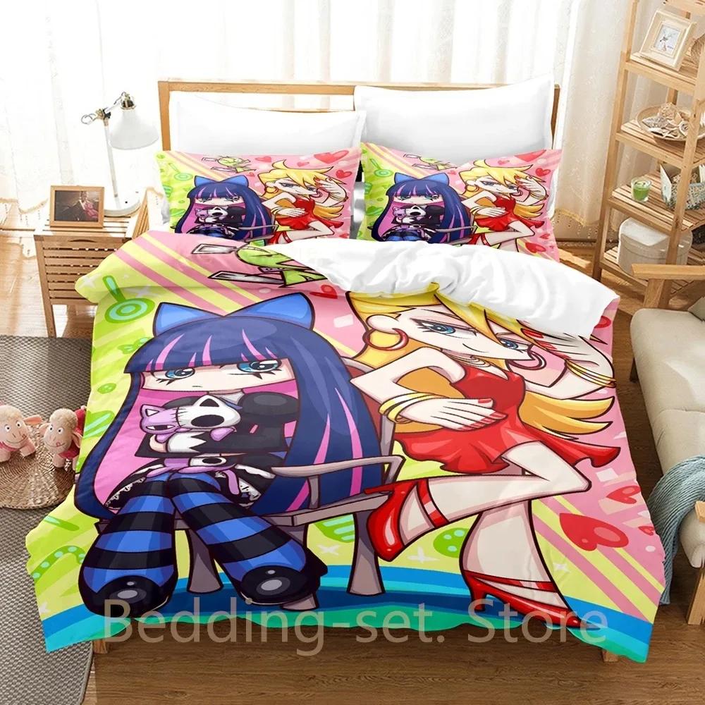 Panty And Stocking Bedding Set Single Twin Full Queen King Size Bed Set Adult Kid Bedroom Duvetcover Anime Bed Sheet Set