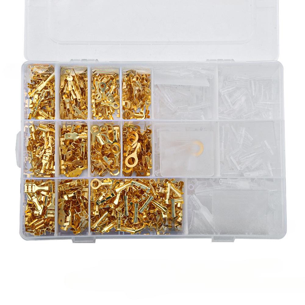 1000 STÜCKE Gold, Kaltgepresst Stecker 2,8/4 8/6,3mm Ring Terminal Block Anschluss