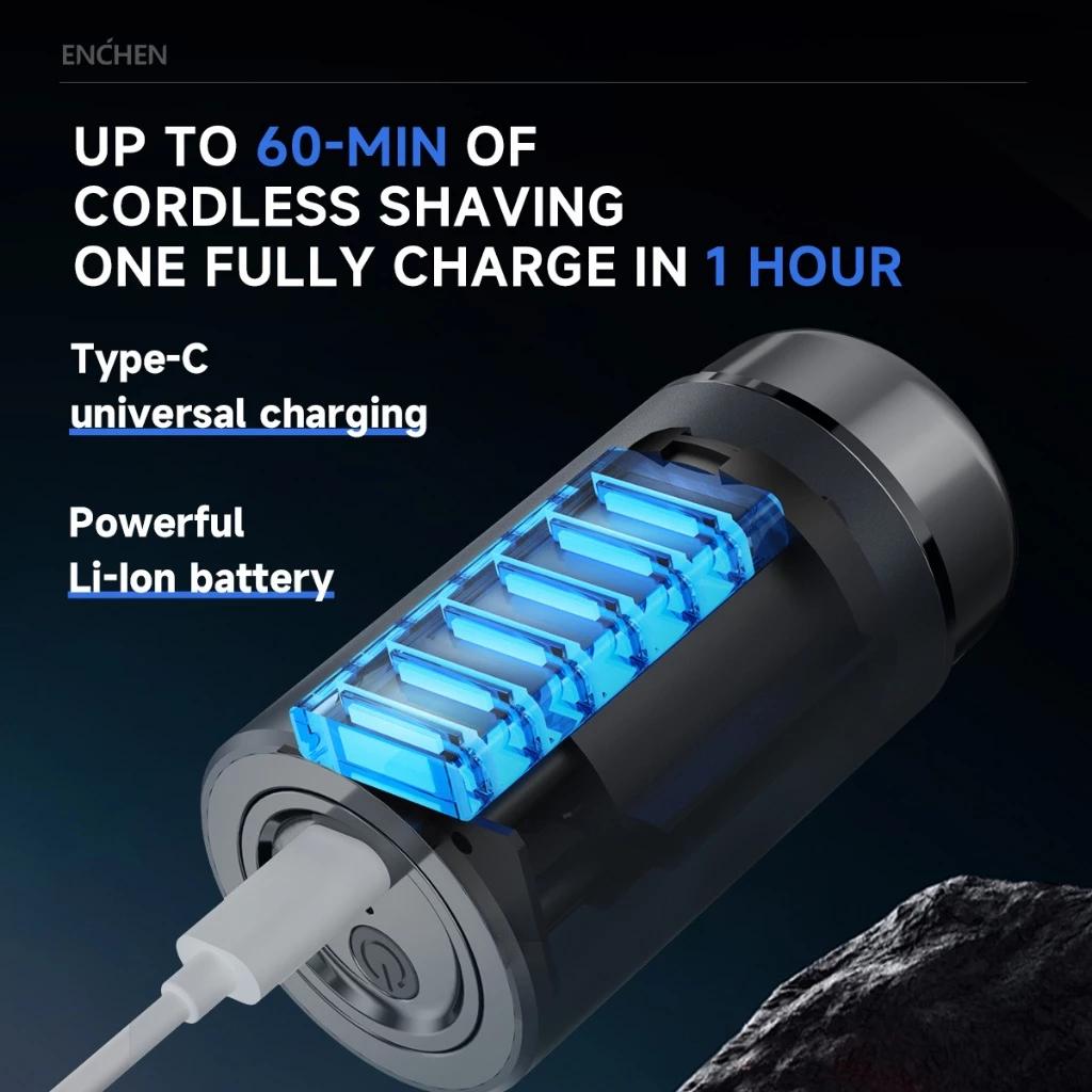 Xiaomi ENCHEN Z3 Mini Tıraş Makinesi Elektrikli Tıraş Makinesi Islak Kuru Çift Kullanım Su Geçirmez Erkekler İçin Sakal Makinesi Type-C Şarj Edilebilir