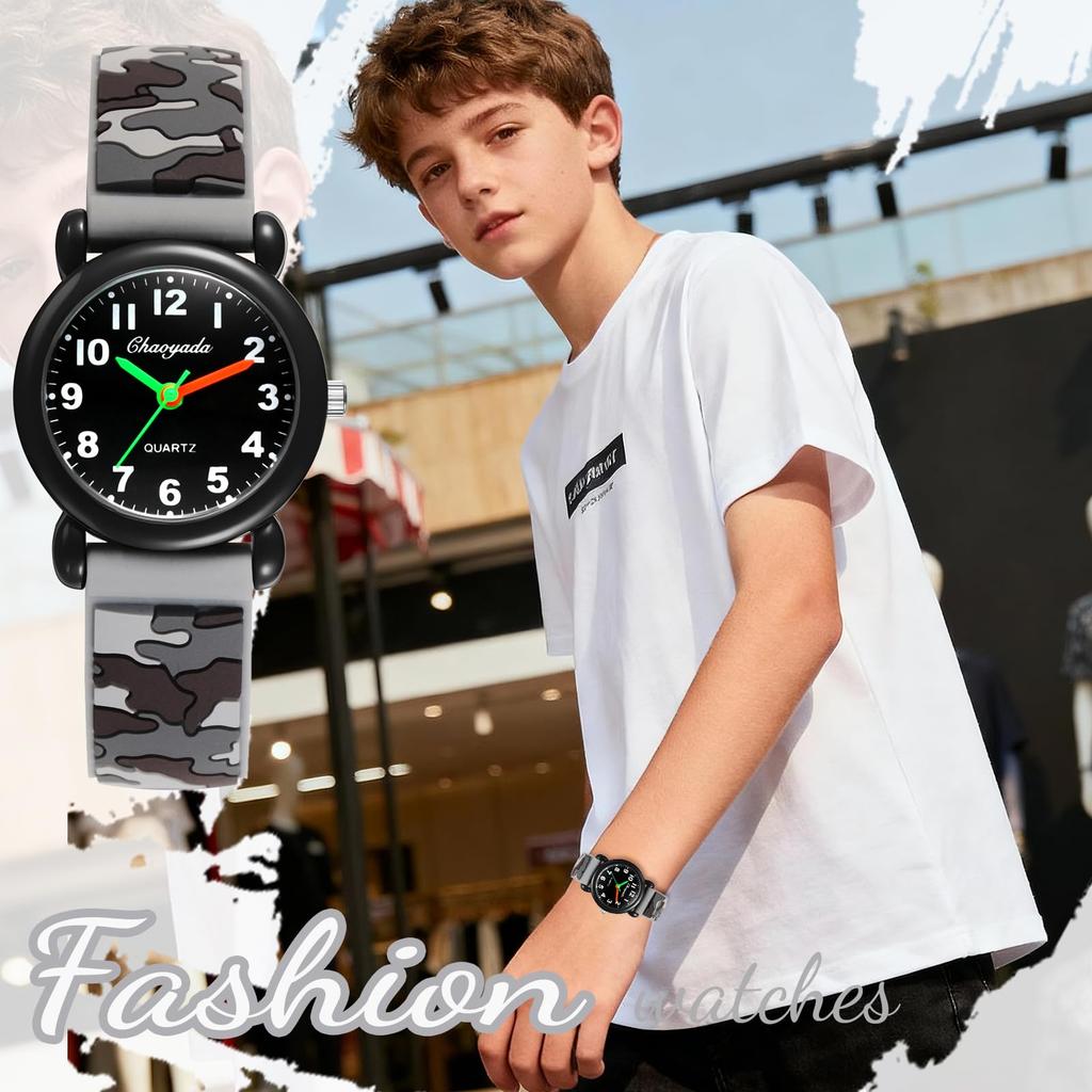 Sportuhr Silikonarmband Analoganzeige Wasserdicht Niedlich Mode Quarz-Uhr Freizeit Camouflage-Muster