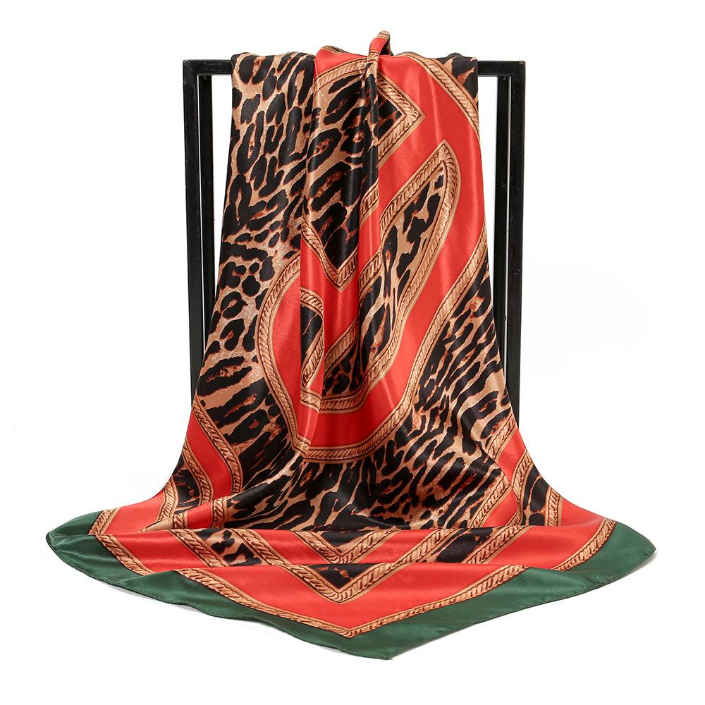 Silk Shawl Square Scarf For Women Print Headband Foulard Satin Hijab Hair Bands Neckerchief Female Head Wraps Bandana