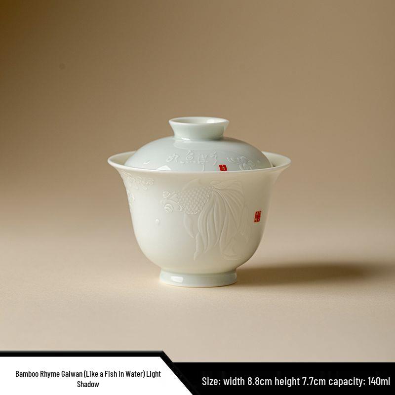 Vibrant Ceramic Gaiwan Tea Set: Two-Piece Kung Fu Tea Bowl for Ladies, Perfect for Fresh, Individual Brewing
