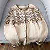 Women's Fair Isle Colorblock Knitted Cardigan