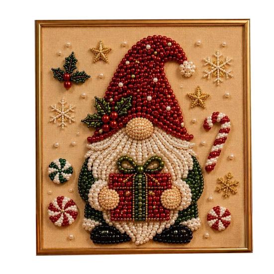 Kit per Creare Decorazioni da Parete Kit Artistico con Perle Finte di Natale, 20x20cm Pittura Natalizia Fai da Te Progetto di Artigianato Multidimensionale Diamanti 3D Scintillanti per Adulti, Festivo