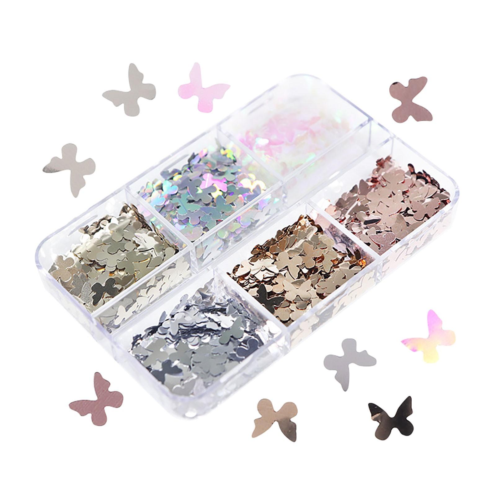 

Colorful Sticker Diy Decal Decorative Butterfly Sequin Patch One Size белый
