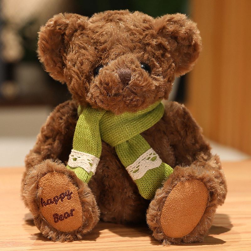 18cm Kawaii Scarf Bear Plush Toy Cute Hug Bear Boneca Urso Boneca Namorada Presente de Aniversário Boneca Travesseiro Presente de Natal Atacado