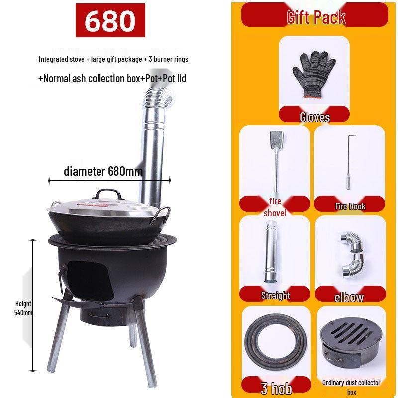 Portable Outdoor Firewood Stove with Threaded Round Legs - New Model