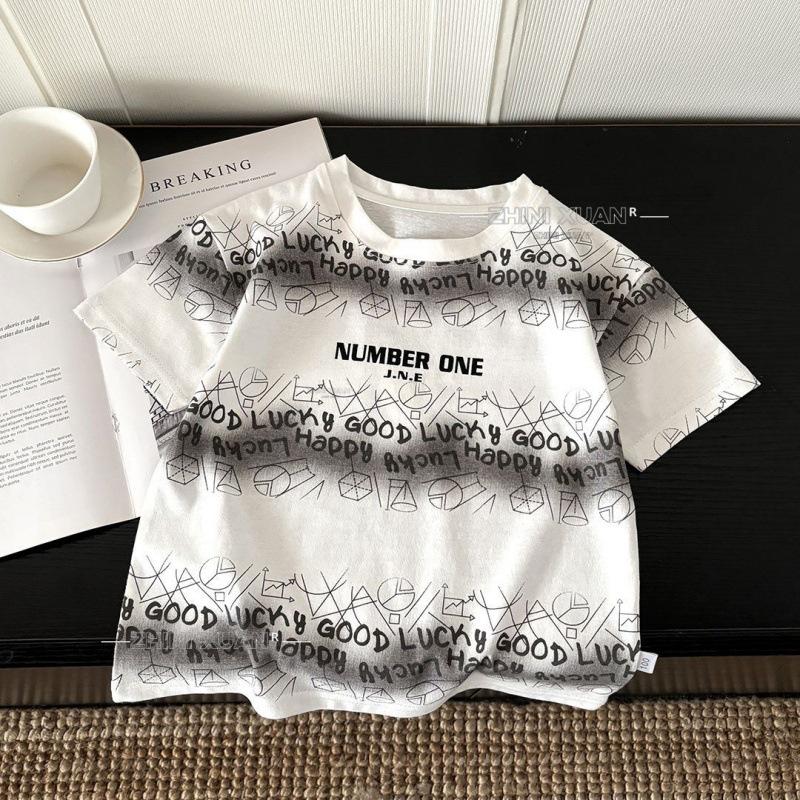 Jungen Sommer Tie-Dye Baumwoll-T-Shirt - Trendy, Atmungsaktiv & Lockerer Schnitt