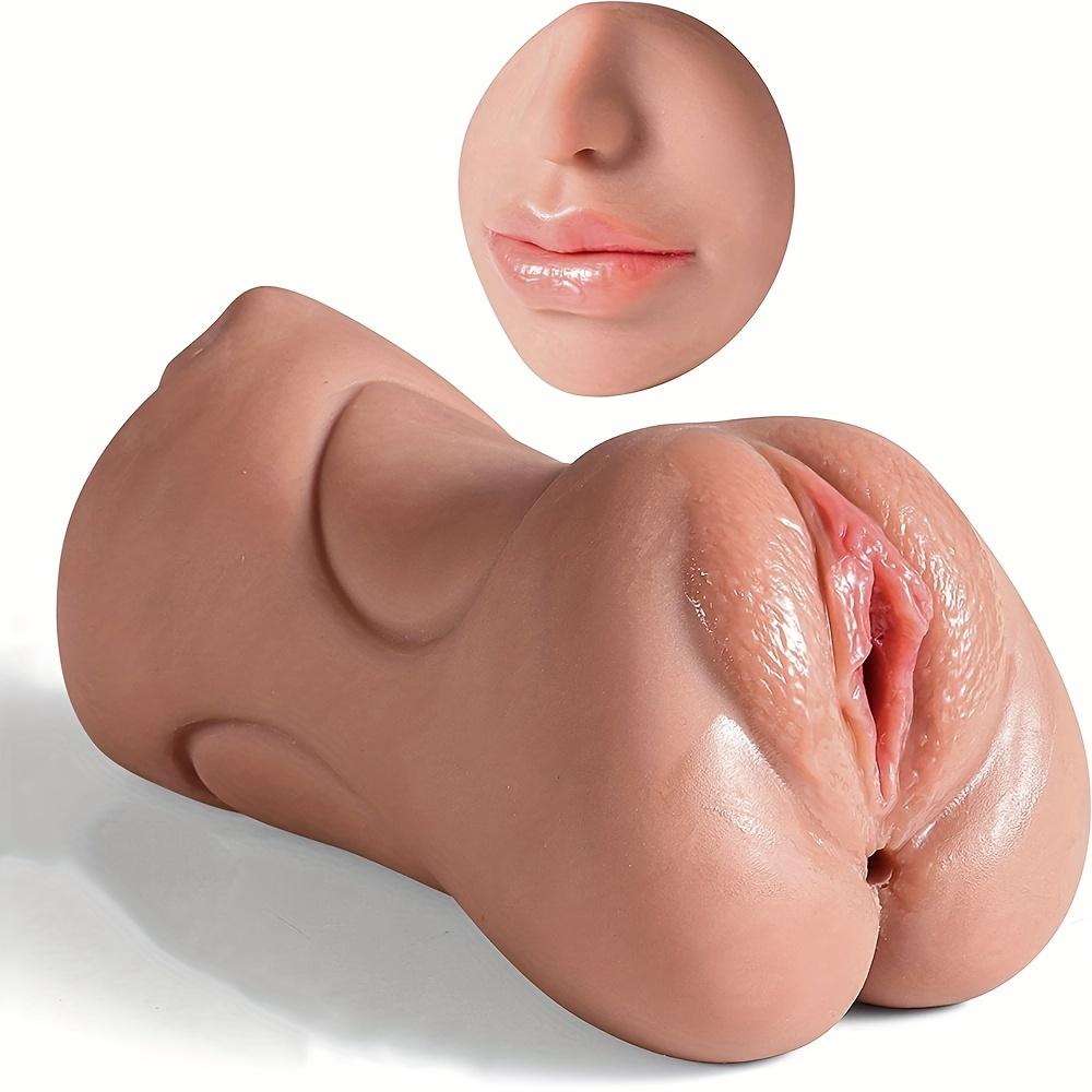 Munn Tunge teksturert vagina og stram anus for mannlige onaner sexleketøy for menn med 3D realistisk vagina bærbar sexdukke voksen sexleketøy