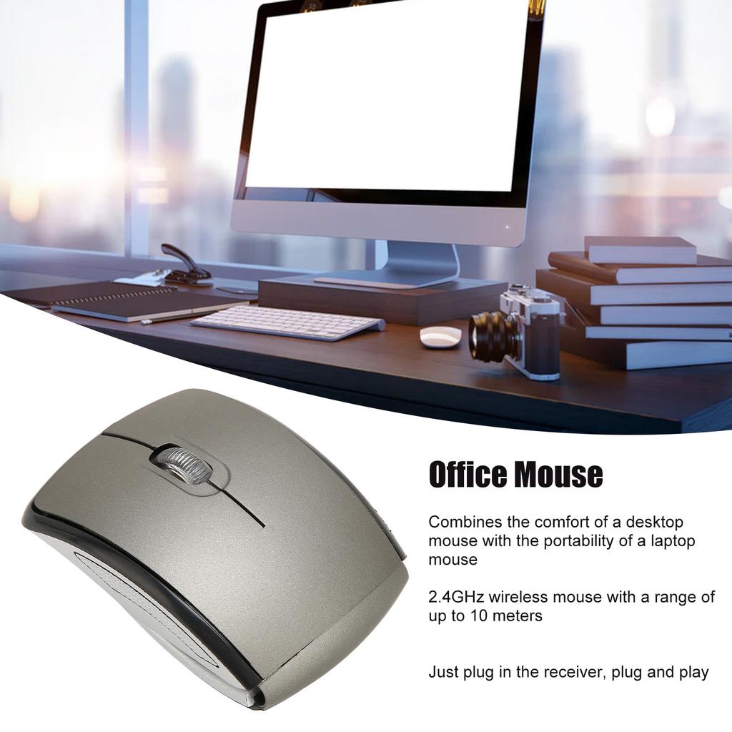 Folding Wireless Mouse Portable Compact 2.4G Wireless Folding Mouse 1600dpi Matte Gaming Mouse