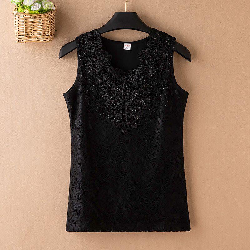 

Women s Rhinestone Mesh Spaghetti Strap Tank Top - Loose, Sleeveless Camisole for Layering or Outerwear 2XL for 110-120 lbs чёрный