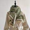 Minimalist Striped Fashion Warm Scarf Women'S Korean Version Versatile Student Scarf Thickened Shawl