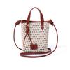 New French Fries Woven Mini Bucket Bag for Women, Handheld Shoulder Crossbody Bag, Fashion Casual Multi-Function Tote
