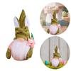 Kawaii Flower Easter Decoration Rabbit Ear Gnome Rabbit Doll Easter Faceless Dwarf Doll  Desk