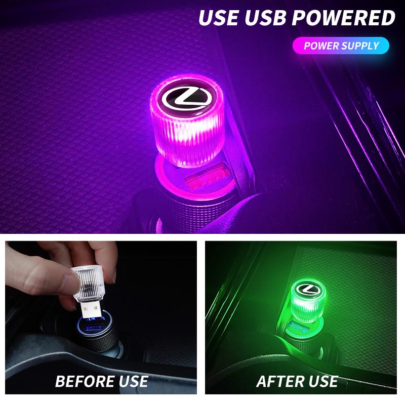 Car Mini USB LED Ambient Light Decorative Atmosphere Lamps For Lexus F SPORT IS250 IS200 CT200h GS300 LS430 RX450h LX570 IS300 ADX1
