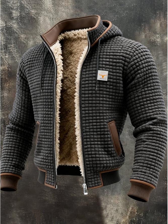 European and American Plus Velvet Hooded Jacket for Autumn and Winter