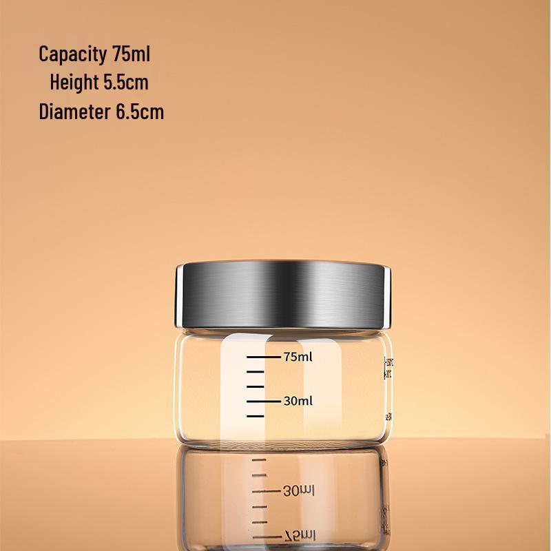Traditional Chinese Medicine Heat-Resistant Borosilicate Glass Storage Jars with Measurement Scales & Sealed Milk Cups