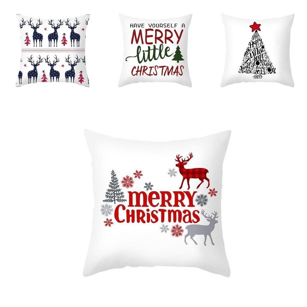 Festive Christmas Pillow Case Cushion Cover Featuring Adorable Reindeer Design