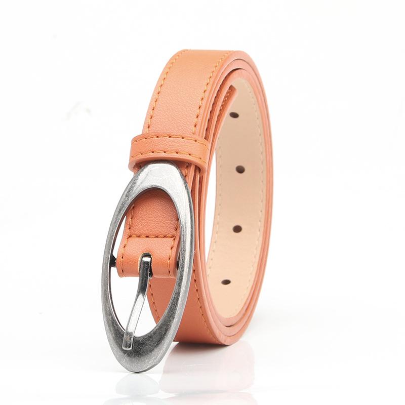 Korean Oval Alloy Pin Buckle Women's Belt - Versatile Style for Dresses & Jeans
