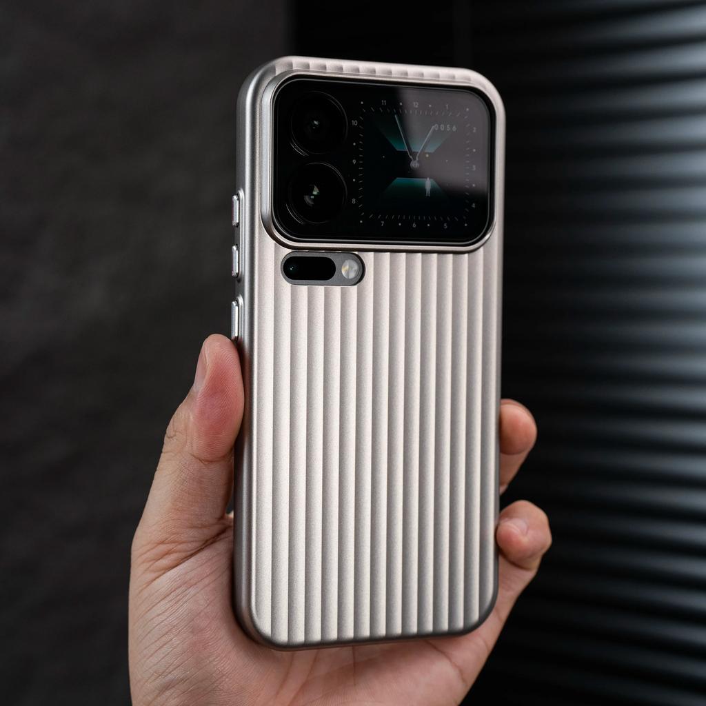 Luxus Streifen Metallic Lack Rüstung Hülle Für Xiaomi 17 15 15S 14 Pro Max Ultra Stoßfest Kamera Schutz Schlank Matt PC Hülle