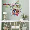 WallHunt PVC Vinyl Tree and Flowers Branch Leaves Radha Krishna Self-Adhesive Wall Sticker for Home Decor/Decoration