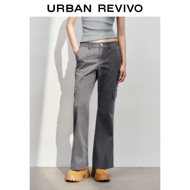 UR2026 Women s Casual Cargo Flare Pants M темно-серого